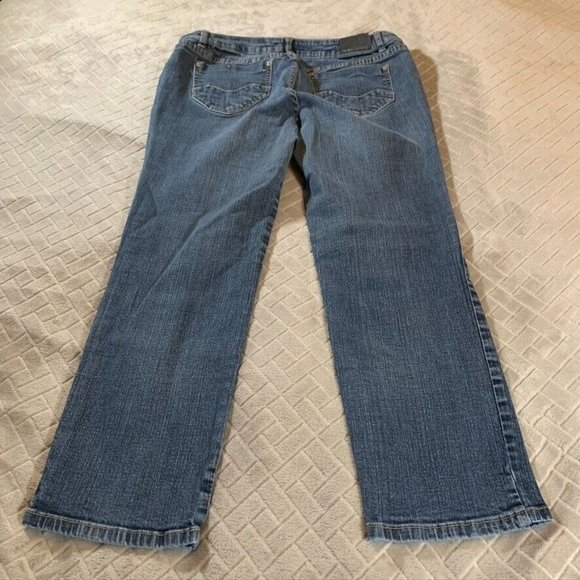 Zana Di Womens 16p Denim Jeans Blue Straight Mid Rise Medium Wash Stretch - Picture 9 of 12